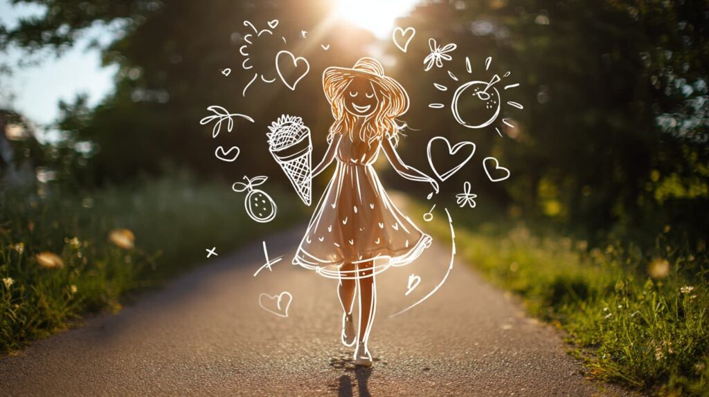 Midjourney : Dessin au trait lumineux
