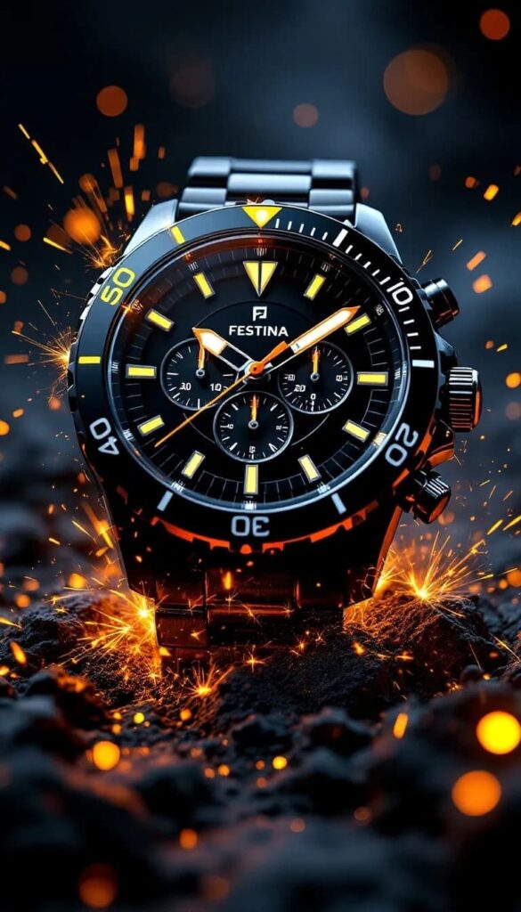 Affiche publicitaire moderne pour montre sport homme