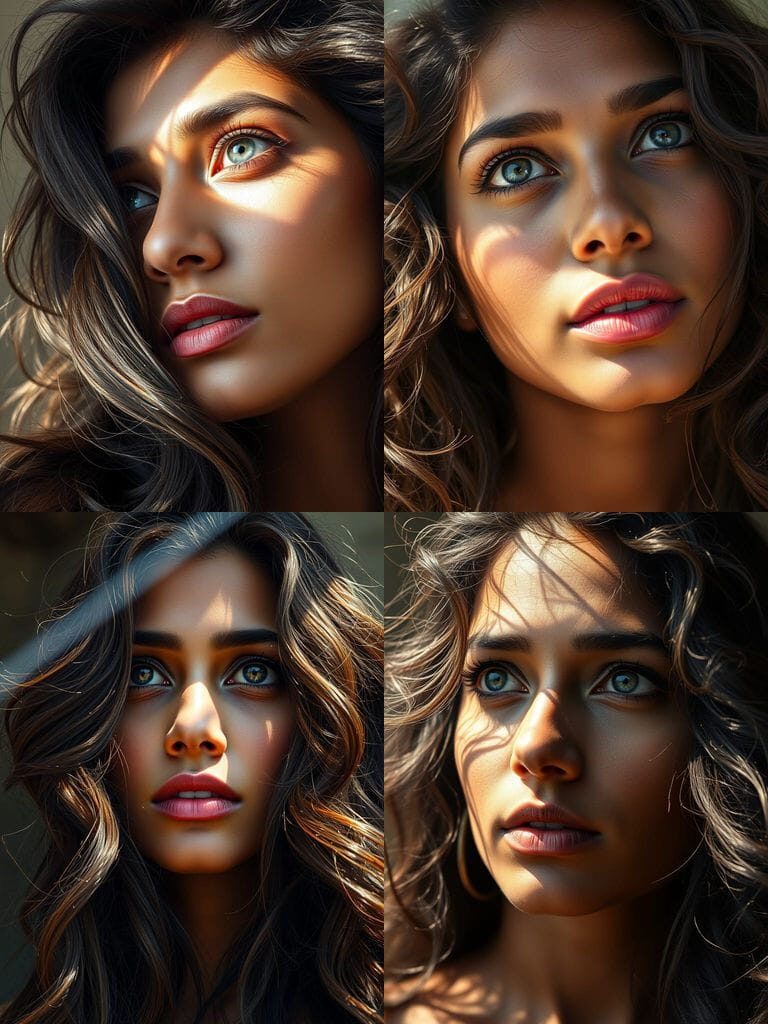 Portrait cinématographique ultra-réaliste d’une femme indienne