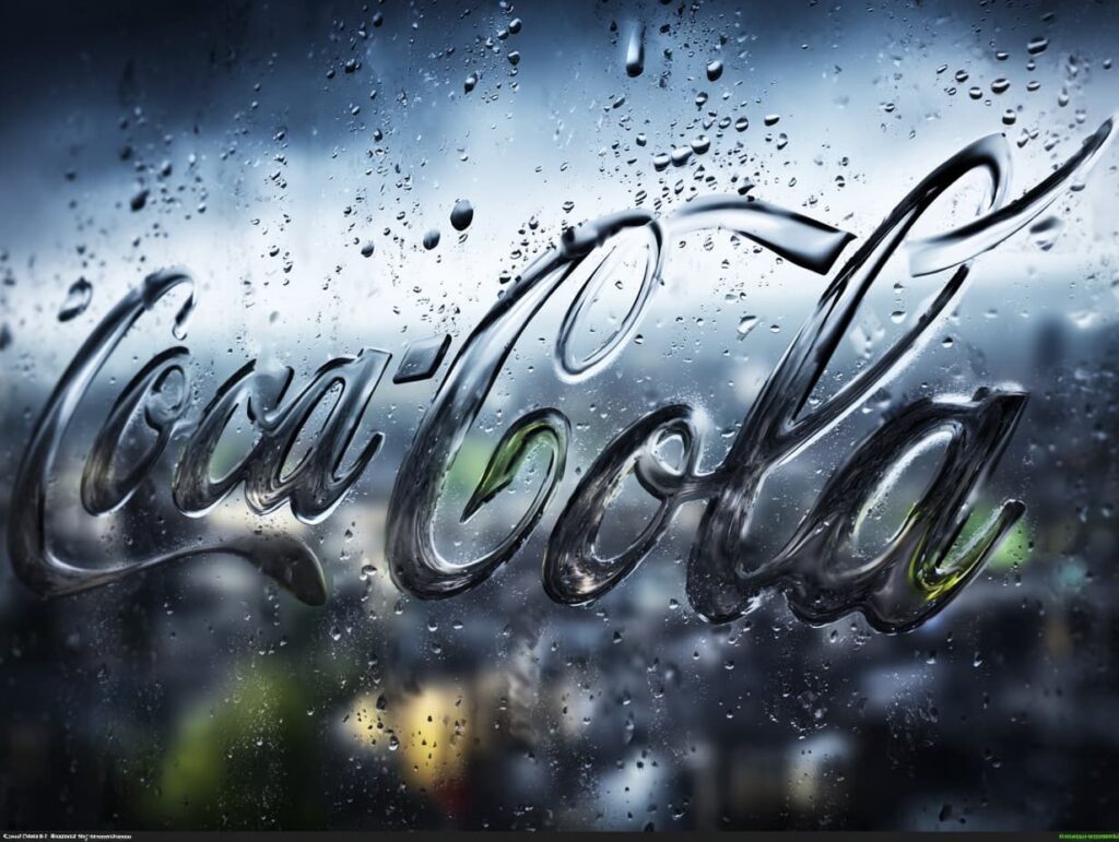 Logo sur vitre embuée avec ambiance urbaine et lumineuse