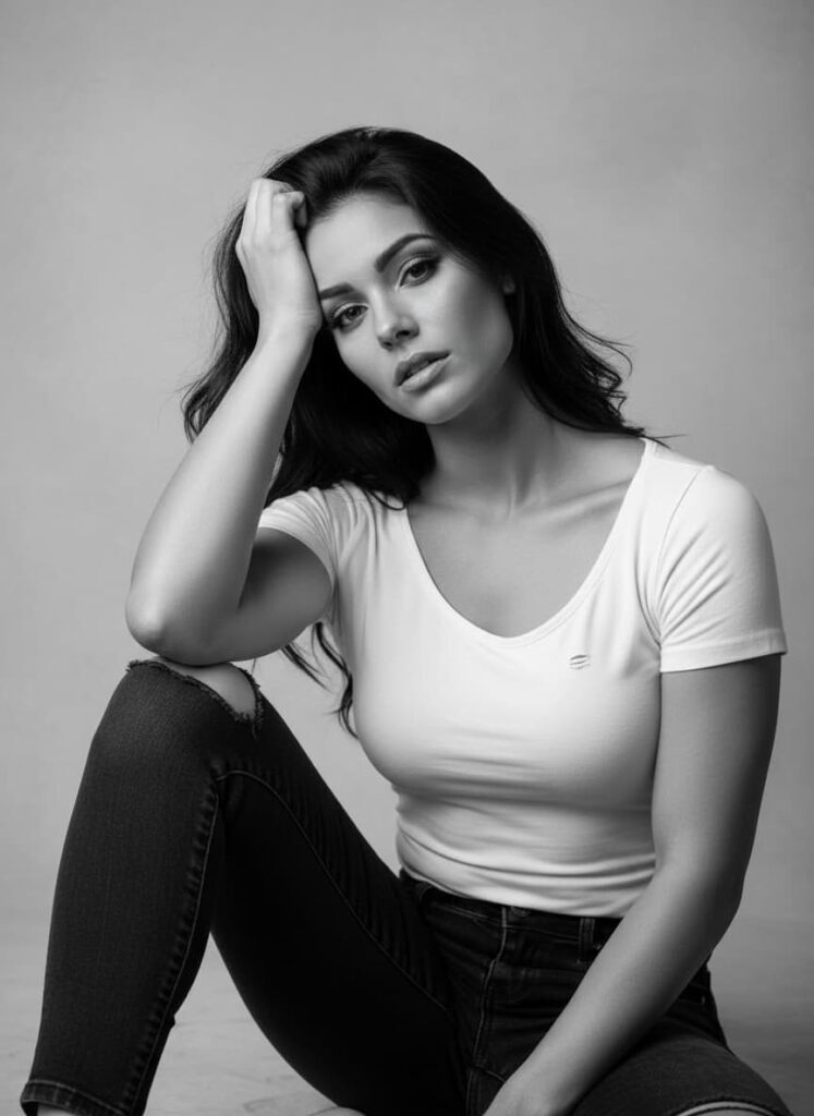 Portrait noir et blanc style cool