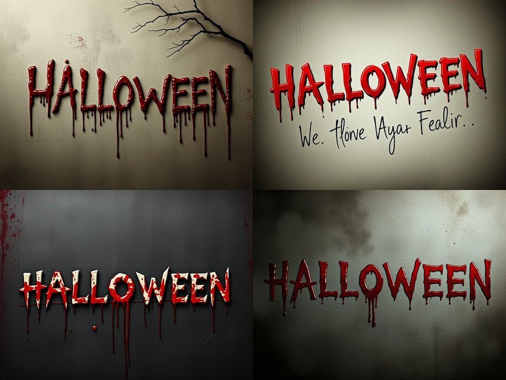 Titre Halloween en lettres de sang