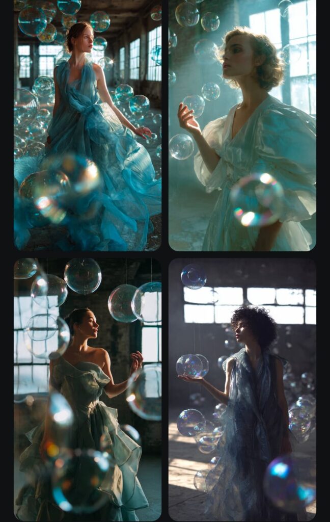 Portrait artistique d’une modèle dans un espace industriel lumineux